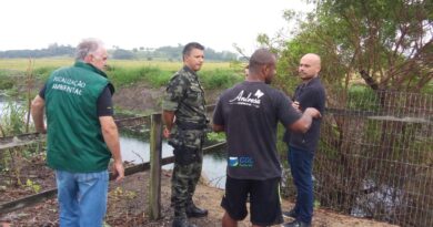 A Funat e a Polícia Ambiental visitaram a localidade onde o animal teria sido avistado
