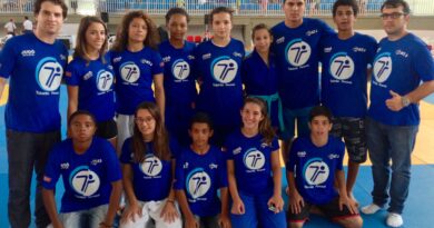 A equipe da Associação Tubaronense de Judô/Fundação Municipal de Cultura e Esporte era formada por alunos da escolinha de base de Judô da Combemtu.