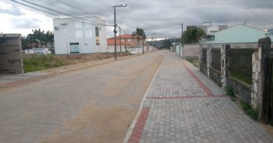 Rua Gerônimo Meneghel, no bairro Santo Antônio de Pádua