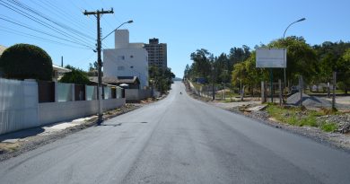 Padre Dionísio da Cunha Laudt é uma das ruas pavimentadas no pacote de revitalização dos acessos