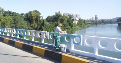 Ponte Orlando Francalaci recebendo pintura
