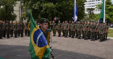 3ª Companhia do 63º Batalhão de Infantaria realizou o hasteamento da bandeira do Brasil.