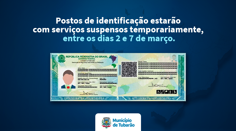 Emissão de Carteira de identidade está suspensa por tempo indeterminado